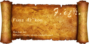 Fusz Ákos névjegykártya