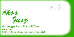 akos fusz business card